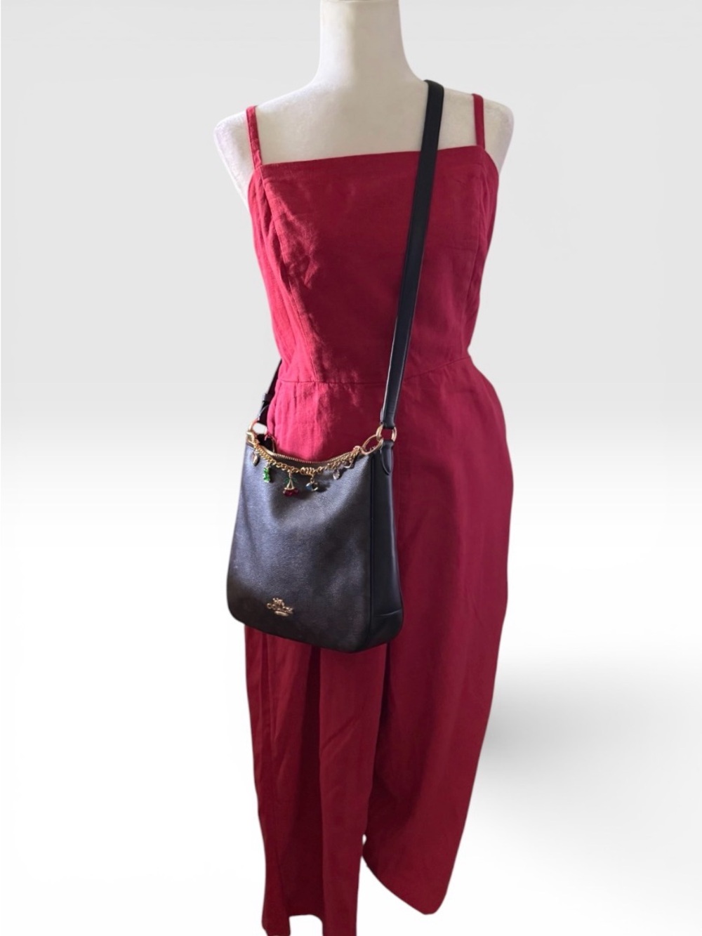Red Sleeveless Square-Neck Jumpsuit - Picture 4 of 4